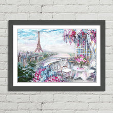 Load image into Gallery viewer, Paris Balcony Eiffel Tower Oil Painting