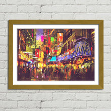 Load image into Gallery viewer, City Nightlife Oil Painting