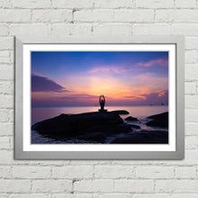 Load image into Gallery viewer, Girl Yoga on Beach Sunrise