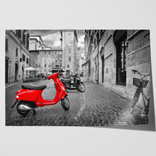 Load image into Gallery viewer, Red Scooter Bike in Rome