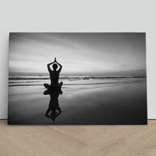Load image into Gallery viewer, Woman Beach Meditation Silhouette