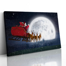 Load image into Gallery viewer, Santa Claus Moon Sleigh Reindeer Christmas