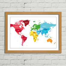 Load image into Gallery viewer, World Map Countries Continents Political
