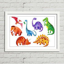 Load image into Gallery viewer, Cartoon Watercolour Dinosaurs Kids