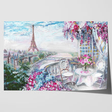 Load image into Gallery viewer, Paris Balcony Eiffel Tower Oil Painting