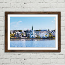 Load image into Gallery viewer, Reykjavik Lake Quay Church Iceland