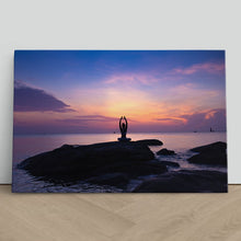 Load image into Gallery viewer, Girl Yoga on Beach Sunrise