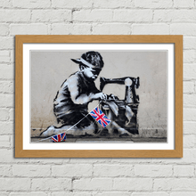 Load image into Gallery viewer, Boy Making Union Flags Banksy