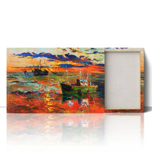 Load image into Gallery viewer, Fishing Boats at Sea Oil Painting