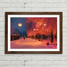 Load image into Gallery viewer, Park Evening Snow Winter Scene