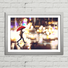 Load image into Gallery viewer, Young Woman Crossing the Street Umbrella
