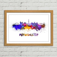 Load image into Gallery viewer, Newcastle Skyline in Watercolour Paint