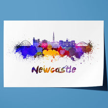 Load image into Gallery viewer, Newcastle Skyline in Watercolour Paint