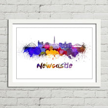 Load image into Gallery viewer, Newcastle Skyline in Watercolour Paint