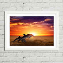Load image into Gallery viewer, Dolphins Jumping at Sunset