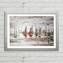 Load image into Gallery viewer, LS Lowry Sailing Boats Painting