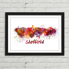 Load image into Gallery viewer, Sheffield Skyline in Watercolour Paint