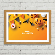 Load image into Gallery viewer, Jack-o'-Lantern Pumpkin and Bats Halloween