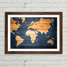 Load image into Gallery viewer, World Map Wood Effect Oceans