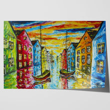 Load image into Gallery viewer, Venice Sailing Boats Abstract Oil Painting