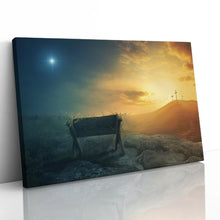 Load image into Gallery viewer, Manger and Crosses at Sunrise