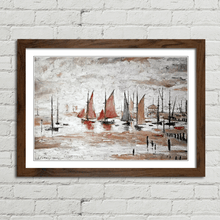 Load image into Gallery viewer, LS Lowry Sailing Boats Painting