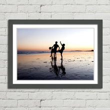 Load image into Gallery viewer, Children Playing on Beach Silhouette