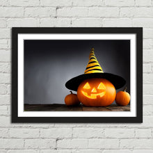 Load image into Gallery viewer, Spooky Pumpkin with Witch's Hat Halloween