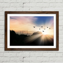 Load image into Gallery viewer, Flock of Birds in Mountain Landscape