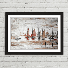 Load image into Gallery viewer, LS Lowry Sailing Boats Painting