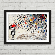Load image into Gallery viewer, Butterfly Brains Banksy Girl