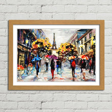Load image into Gallery viewer, Paris Umbrellas Eiffel Tower Oil Painting