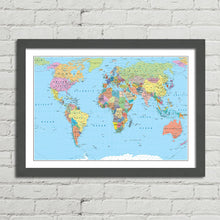 Load image into Gallery viewer, World Map Countries Capitals
