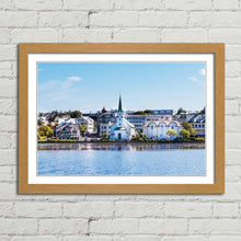 Load image into Gallery viewer, Reykjavik Lake Quay Church Iceland