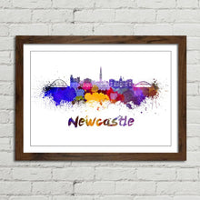 Load image into Gallery viewer, Newcastle Skyline in Watercolour Paint