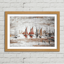 Load image into Gallery viewer, LS Lowry Sailing Boats Painting