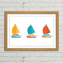 Load image into Gallery viewer, Yellow Blue Red Boats