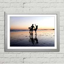Load image into Gallery viewer, Children Playing on Beach Silhouette