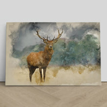 Load image into Gallery viewer, Red Deer Stag Watercolour Painting