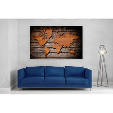 Load image into Gallery viewer, World Map Carving on Wood Plank