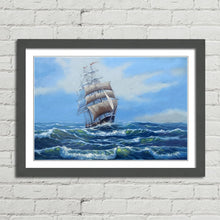 Load image into Gallery viewer, Sailing Ship Ocean Journey Oil Painting