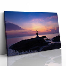 Load image into Gallery viewer, Girl Yoga on Beach Sunrise