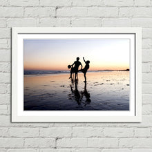 Load image into Gallery viewer, Children Playing on Beach Silhouette