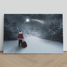 Load image into Gallery viewer, Santa with Sack Gifts Christmas Eve Snow