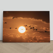 Load image into Gallery viewer, Cranes Flying at Sunset