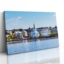 Load image into Gallery viewer, Reykjavik Lake Quay Church Iceland