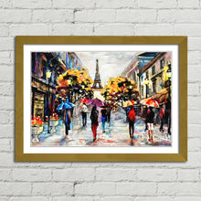 Load image into Gallery viewer, Paris Umbrellas Eiffel Tower Oil Painting