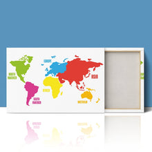 Load image into Gallery viewer, World Map Continents Colours
