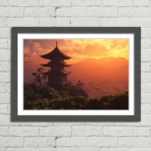 Load image into Gallery viewer, Chinese House at Sunset