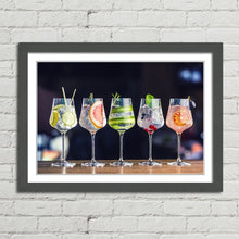 Load image into Gallery viewer, Gin in Wine Glasses on a Bar